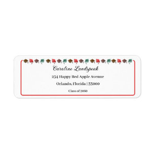 Etiqueta Classe de Bonés de Formando Coloridos do Endereço 