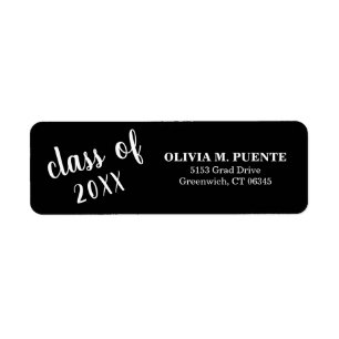 Etiqueta Classe De Graduação Do Endereço De Devolução Preto