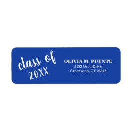 Etiqueta Classe De Graduação Do Endereço De Retorno Azul