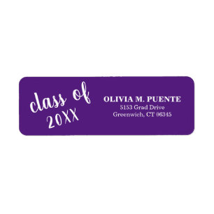 Etiqueta Classe De Graduação Do Endereço De Retorno Roxo