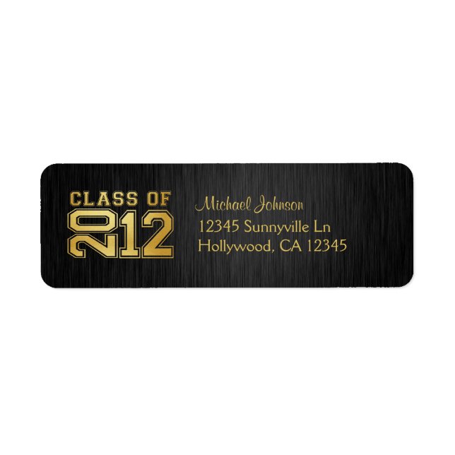 Etiqueta Classe Elegante de 2012 (preto/ouro) (Frente)