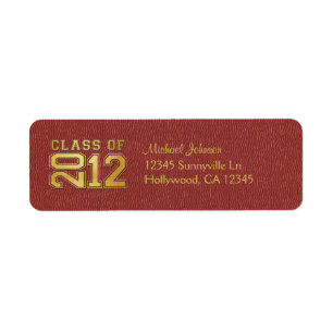 Etiqueta Classe elegante de 2012 (vermelho/ouro)