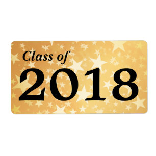 Etiqueta Classe graduada das estrelas Dourados de garrafa