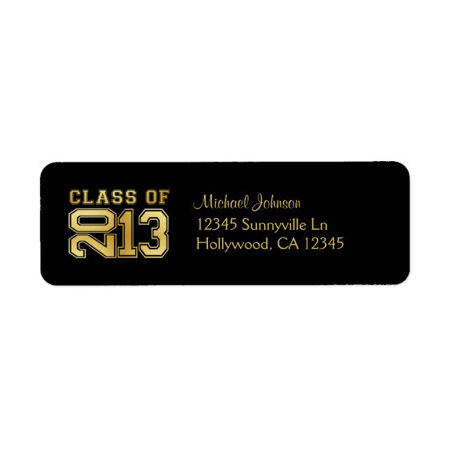 Etiqueta Classe negra e Dourada de 2013 (Frente)