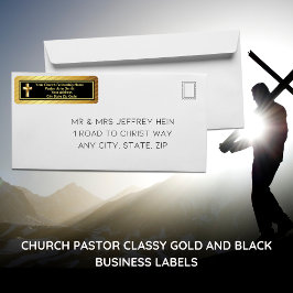 Etiqueta Classe Pastoral da Igreja Ouro e Preto Negócios