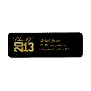 Etiqueta Classe preta e Dourado elegante de 2013