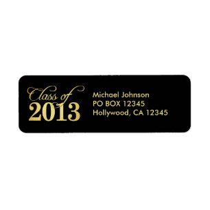 Etiqueta Classe preta e Dourado elegante de 2013