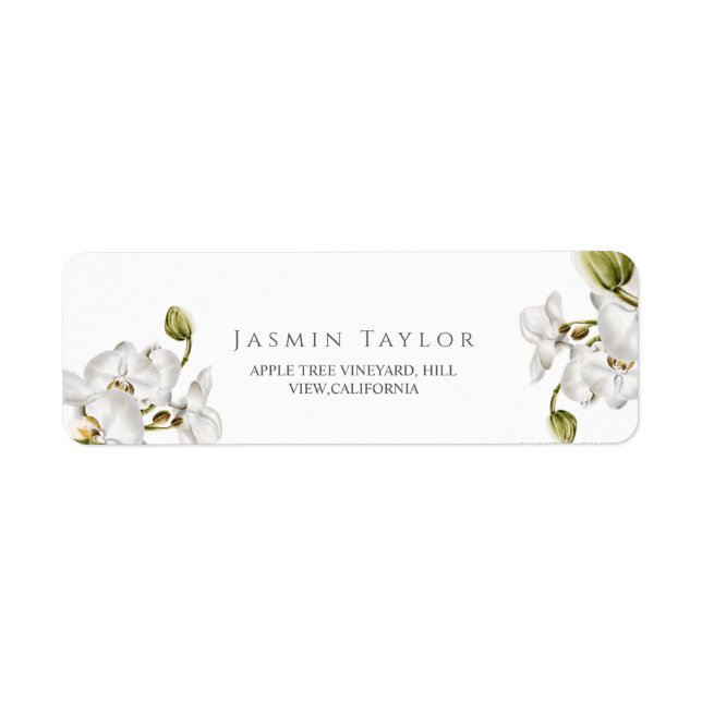 Etiqueta Classic Orchids Frame Elegant Wedding  (Frente)