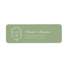 Etiqueta Classic Sage Green & White Monogram Crest Wedding