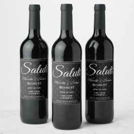 Etiqueta Clássica de Vinho Preto