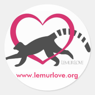 Etiqueta clássica do logotipo do amor do Lemur