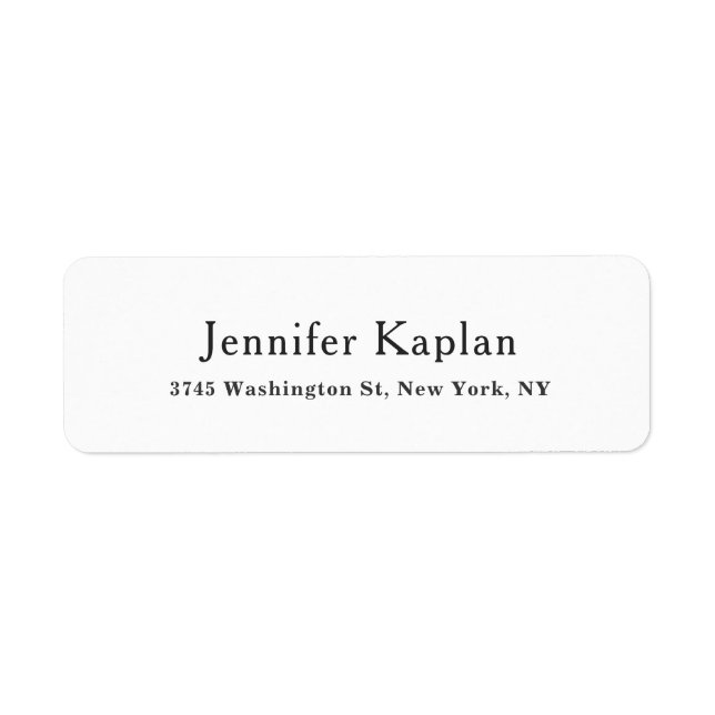 Etiqueta Classical Black & White Minimalist Professional (Frente)