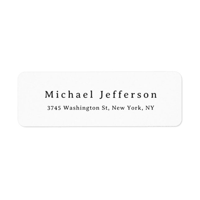 Etiqueta Classical Creative Trendy Black & White Minimalist (Frente)