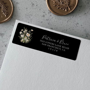 Etiqueta Clássico Blush Wildflower Black Address