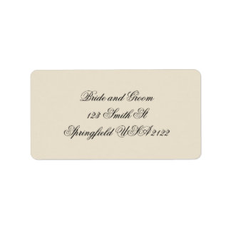 Etiqueta Clássico Creme & Preto Minimalista Casamento Elega