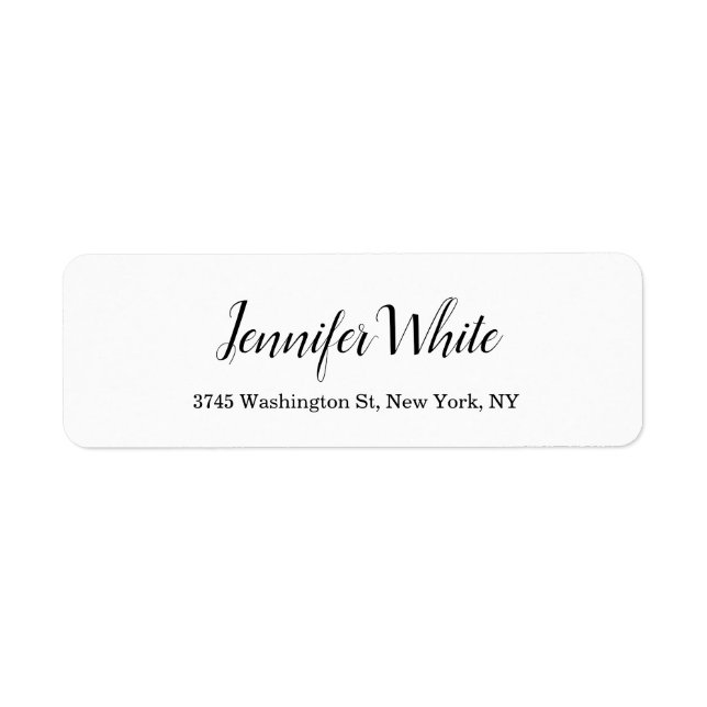 Etiqueta Clássico Elegante de Caligrafia Preta e Branco (Frente)