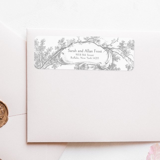 Etiqueta Clássico Elegante francês Rococo Floral (Criador carregado)