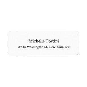 Etiqueta Clássico Elegante Mínimo Branco Simples