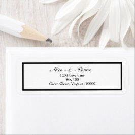 Etiqueta Clássico Endereço de devolução de casamento branco