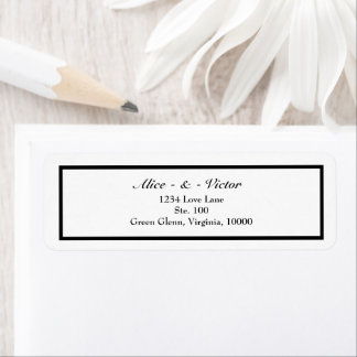 Etiqueta Clássico Endereço de devolução de casamento branco