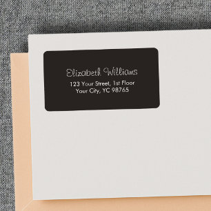 Etiqueta Clássico Minimalista Elegante Marfim Preto Branco