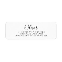 Etiqueta Clássico Preto Branco Elegante Simples