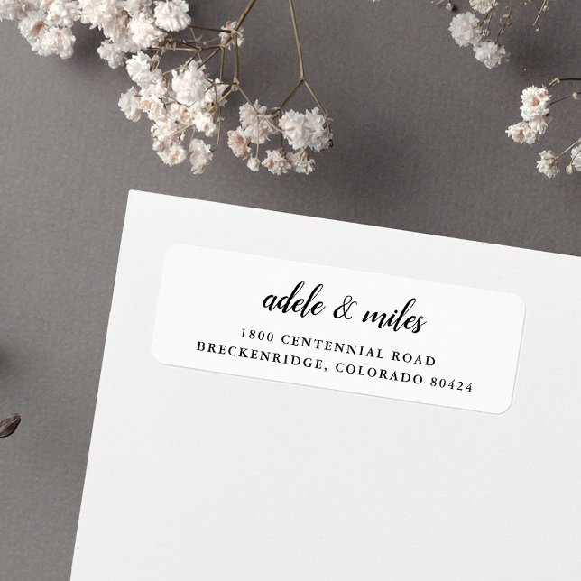 Etiqueta Clássico, preto e branco, endereço de devolução pa (Criador carregado)