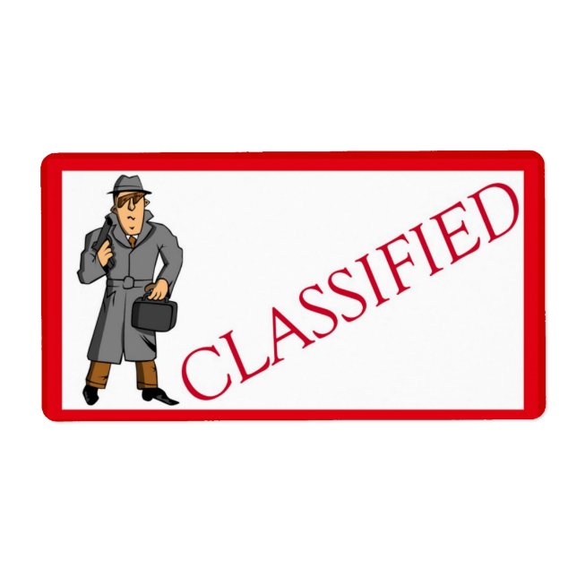 Etiqueta Classificado com espia (Frente)