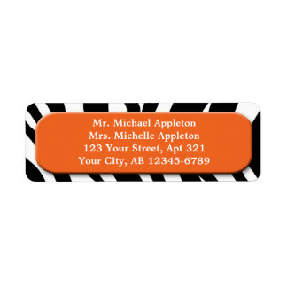 Etiqueta Classy Zebra Print Orange Address Labels