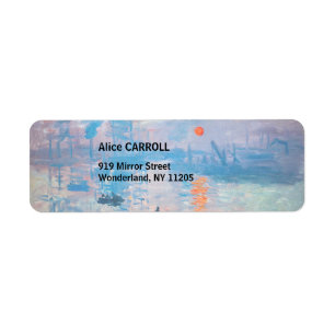 Etiqueta Claude Monet - Impressão, Assalto do Sol