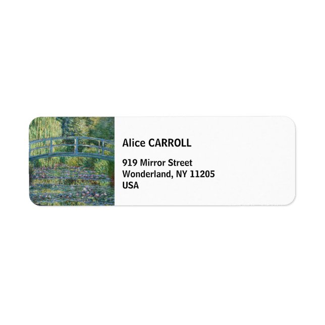 Etiqueta Claude Monet - Lagoa de Água Lily, Harmonia Verde (Frente)