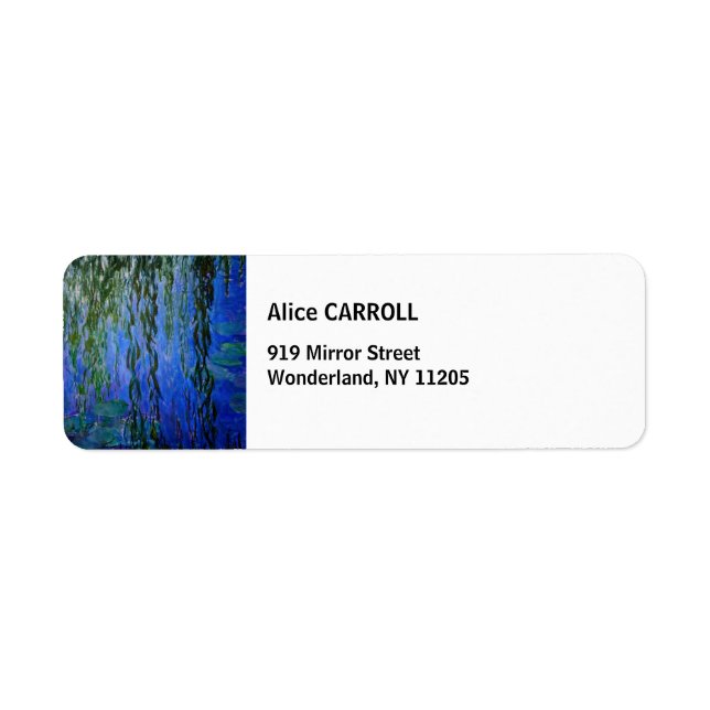 Etiqueta Claude Monet - Lírios d'água com salgueiro chorand (Frente)
