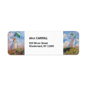 Etiqueta Claude Monet - Mulher com Parasol Direita e Esquer