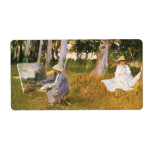 Etiqueta Claude Monet Painting, Borda de Madeira por Sargen