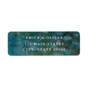 Etiqueta Claude Monet Water Lily Endereço De Regresso Para