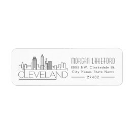 Etiqueta Cleveland Stylized Skyline |