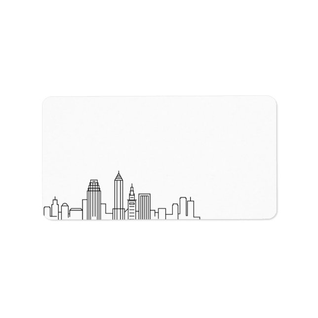 Etiqueta Cleveland Stylized Skyline | Rótulo do Vazio (Frente)