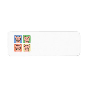 Etiqueta Clipart dos desenhos animados que ri porcos