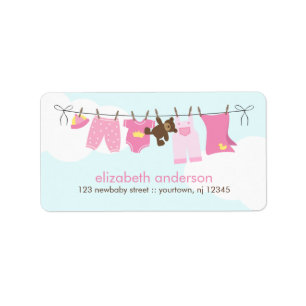 Etiqueta Clothesline do bebê {rosa}