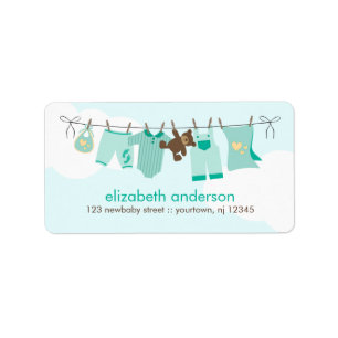 Etiqueta Clothesline do bebê {verde}