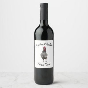 Etiqueta Clucking do vinho do tempo do vinho da