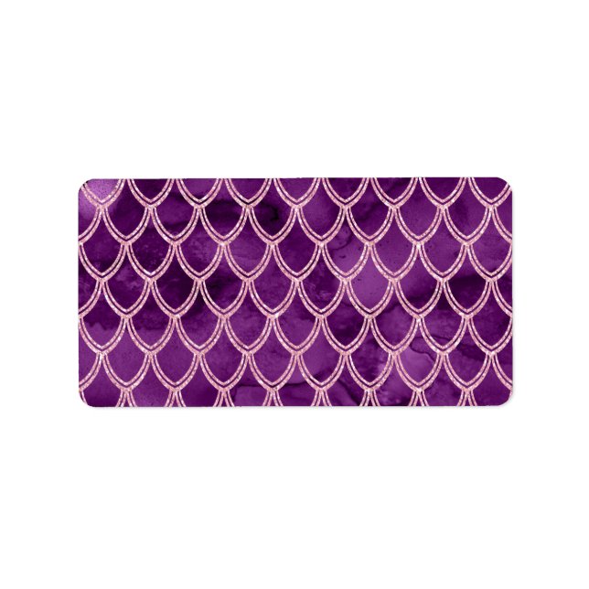 Etiqueta Cobra Serpente Réptil Padrão Roxo (Frente)