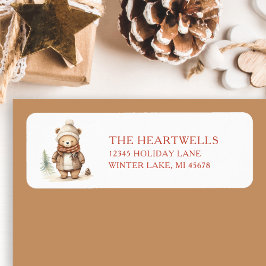 Etiqueta Cód. d. d. água - Urso de Natal Endereço de Devolu