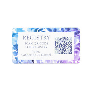Etiqueta Código QR Casamento de Presente Registro Watercolo