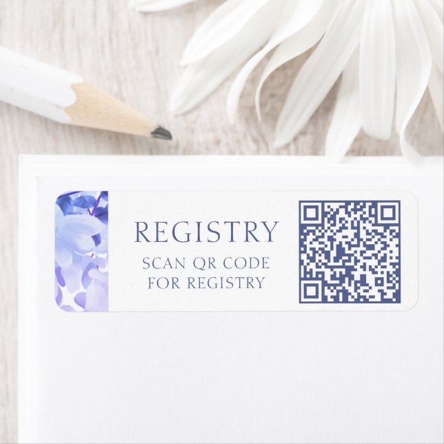 Etiqueta Código QR Casamento de Presente Registro Watercolo (Insitu)