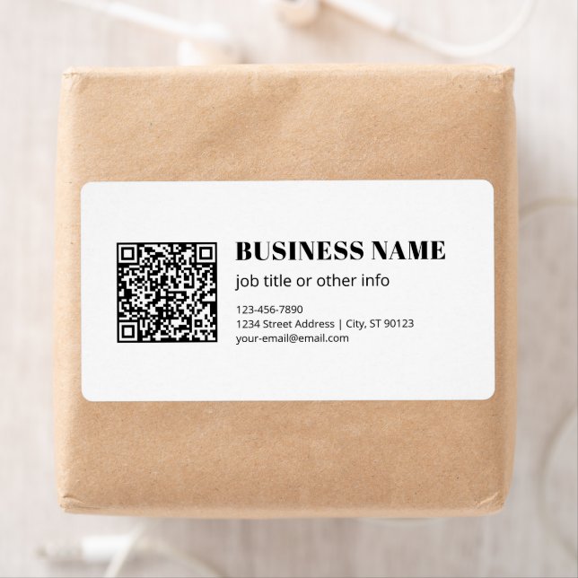 Etiqueta Código QR comercial & Texto retrô-moderno editável (Insitu)