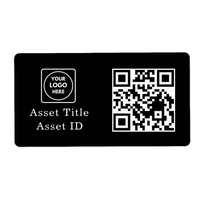 Etiqueta Código QR de Inventário Preto | Código de Negócios (Frente)