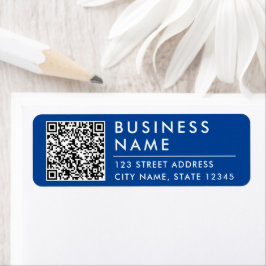 Etiqueta Código QR de site minimalista azul moderno e legal