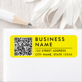 Etiqueta Código QR do Site Amarelo Moderno Simples Endereço