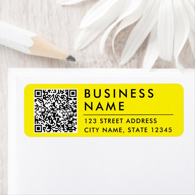 Etiqueta Código QR do Site Amarelo Moderno Simples Endereço (Insitu)